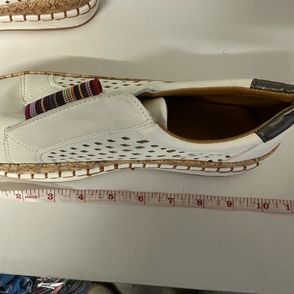 White Slip-On Shoes with Colorful Elastic Band - Picture 5 of 5